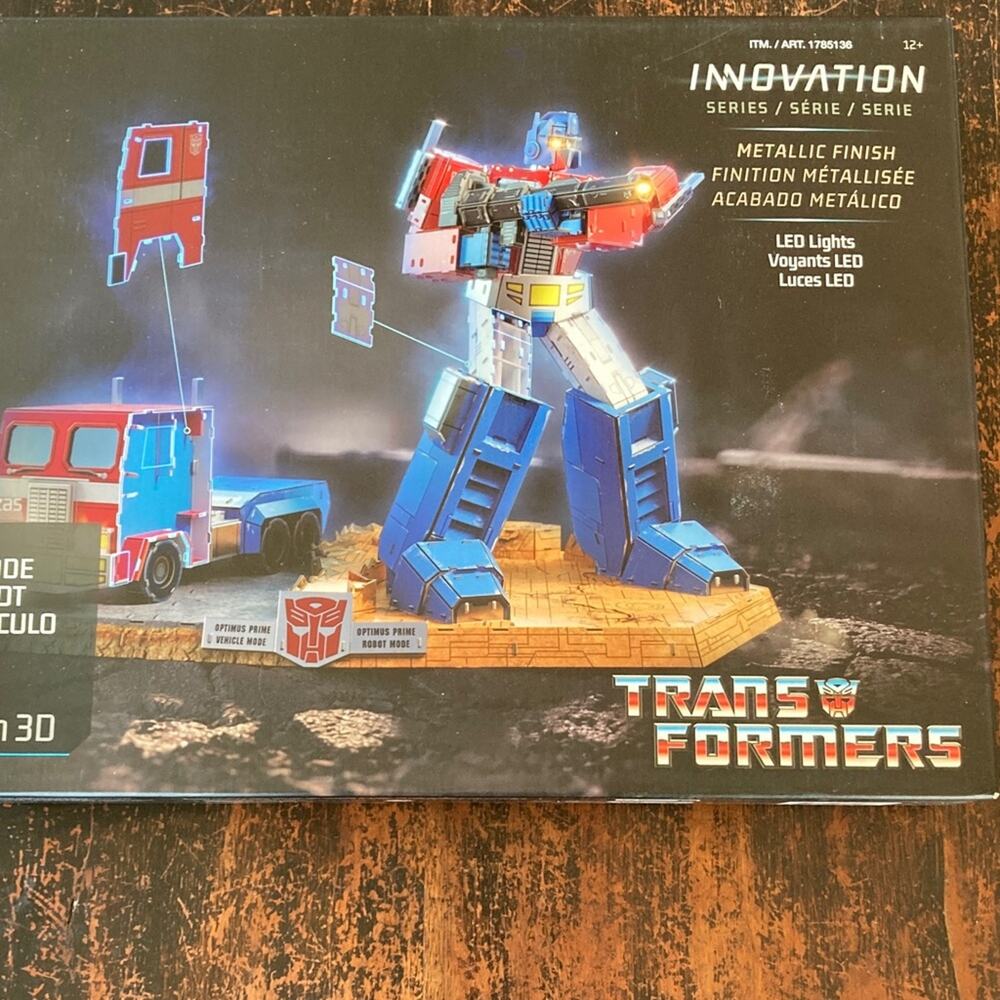 Transformers Optimus Prime 3D Puzzle Kit LED Lights 420 Pc New Costco